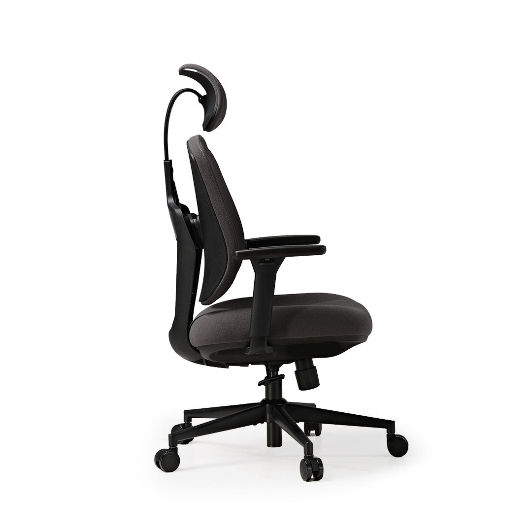 Flex Ergonomic Home Office Chair，Adaptive Double Back Design，Dark Gray