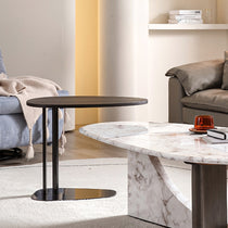 23 Contemporary Side Table With Black Metal Base in a Modern Living Room.
