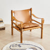 Saddle Leather Comfort Lounge Chair, Brown - Brown