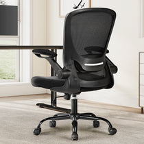 Eureka Ergonomic Onyx black mesh ergonomic office chair with adjustable arms and wheels.