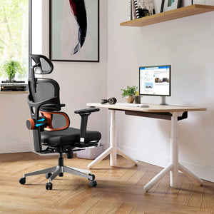 OC12-PRO with Footrest High Back Desk Chair with Unique Adjustable Lumbar Support,