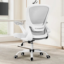 Onyx Ergonomic Office Chair With White Frame, Mesh Back, and Adjustable Armrests, for Home Office.