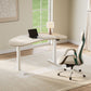 70'' Electric Standing Desk, Maple Wood, White-colored
