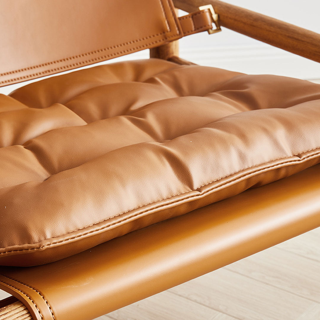 Mid century leather online chaise