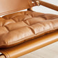 Saddle Leather Comfort Lounge Chair, Brown