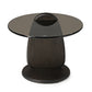 19" Round Side Table with Tempered Glass and Carbon Steel