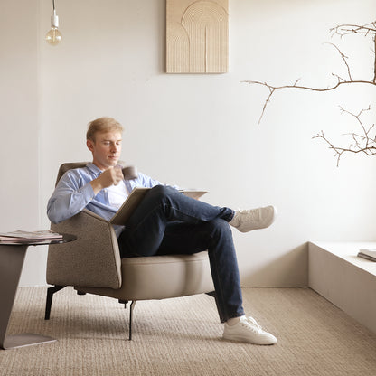 Nappa Leather Comfort Ivory Lounge Chair