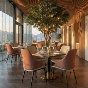 Juliet, Dining Arm Chairs Set of 2, Brown/Blue