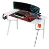 47''/55''/63'' Gaming Desk with K-shaped Legs - White