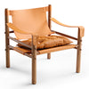 Saddle Leather Comfort Lounge Chair - Orange