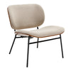 Edie, Walnut Upholstered Lounge Chair - Beige