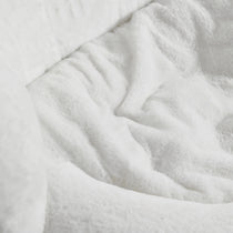 Gloria Swivel Lounge Chair, White Faux Fur Seat Detail.