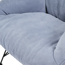 Marco Cozy Lounge Chair Detail in Blue Terry Cloth, Showing Soft, Padded Upholstery for Ultimate Comfort.