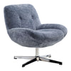 Henry, Chenille Swivel Lounge Chair - Blue