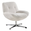 Henry, Chenille Swivel Lounge Chair - White