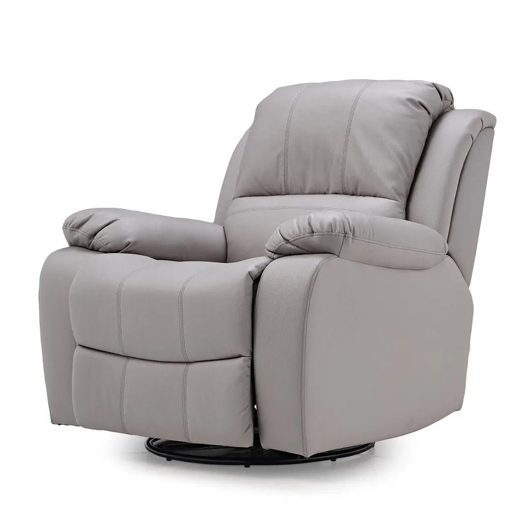 Eureka Ergonomic Faux Leather Manual Rocker Swivel Recliner with Storage