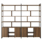 Napa Wood Bookcase Cabinet, Bottom Storage, Adjustable Book Shelves