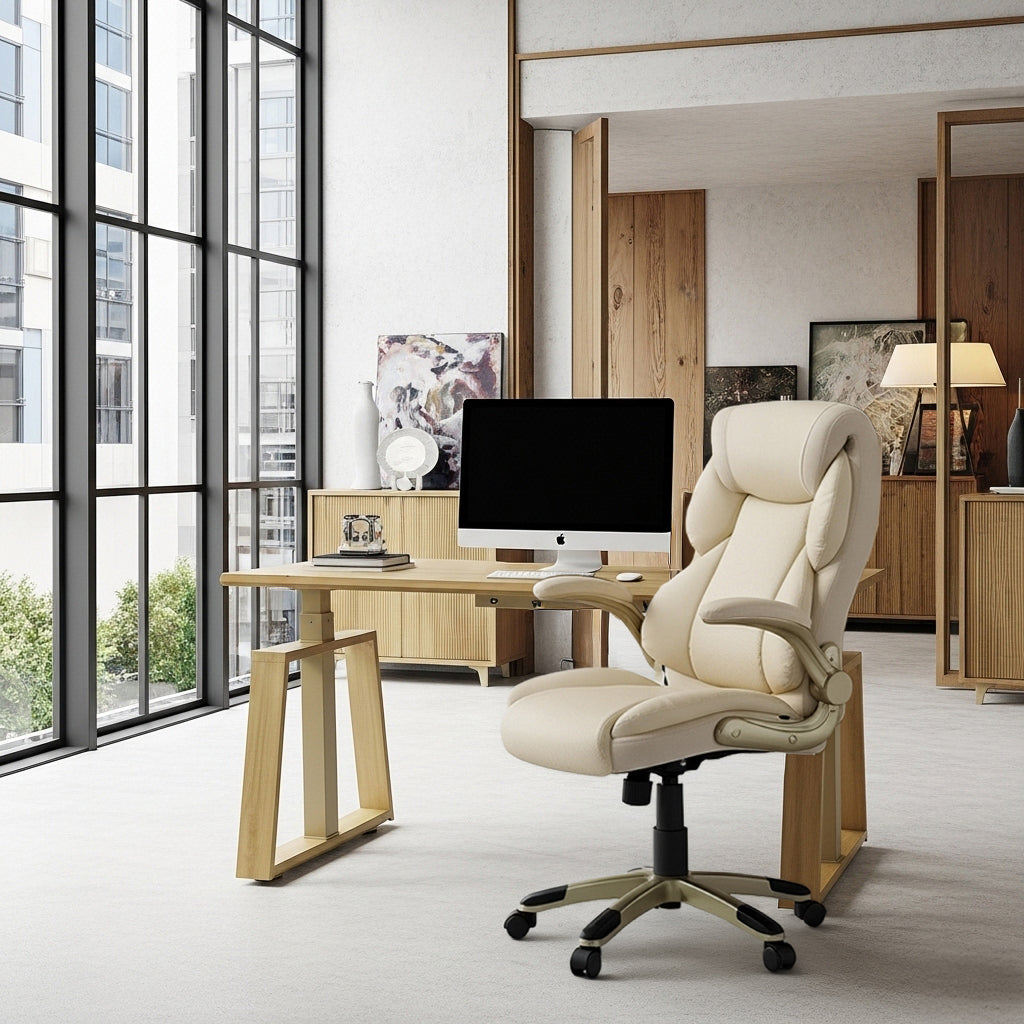 Comfy leather office chair with soft cushion | Eureka Ergonomic