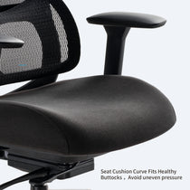 Lark Ergonomic Office Chair Black Seat Cushion and Mesh Back With Ergonomic Design, Avoiding Uneven Pressure.