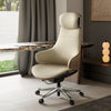 Serene Ella, Genuine Leather Executive Office Chair - Off-White