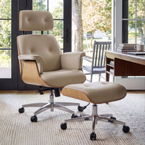 Mathias Leather Executive Chair with Ottoman