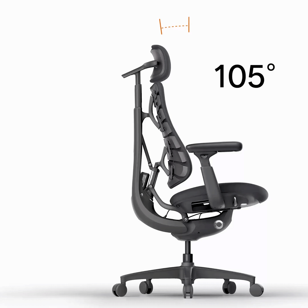 Eureka Ergonomic LiberNovo Omni Pro recline angle graphic