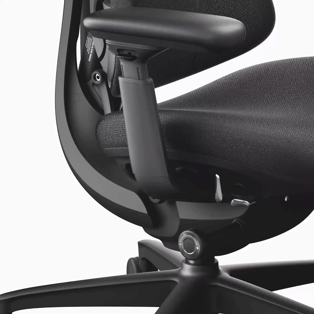 LiberNovo Omni Dynamic Ergonomic Office Chair with StepSync Footrest Graphite Seat-Height-Adjustment