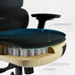 Axion Ergonomic Hybrid Chair Seat Detail: Breathable Fabric, Pocket Springs, and High-Density Foam for Comfort.