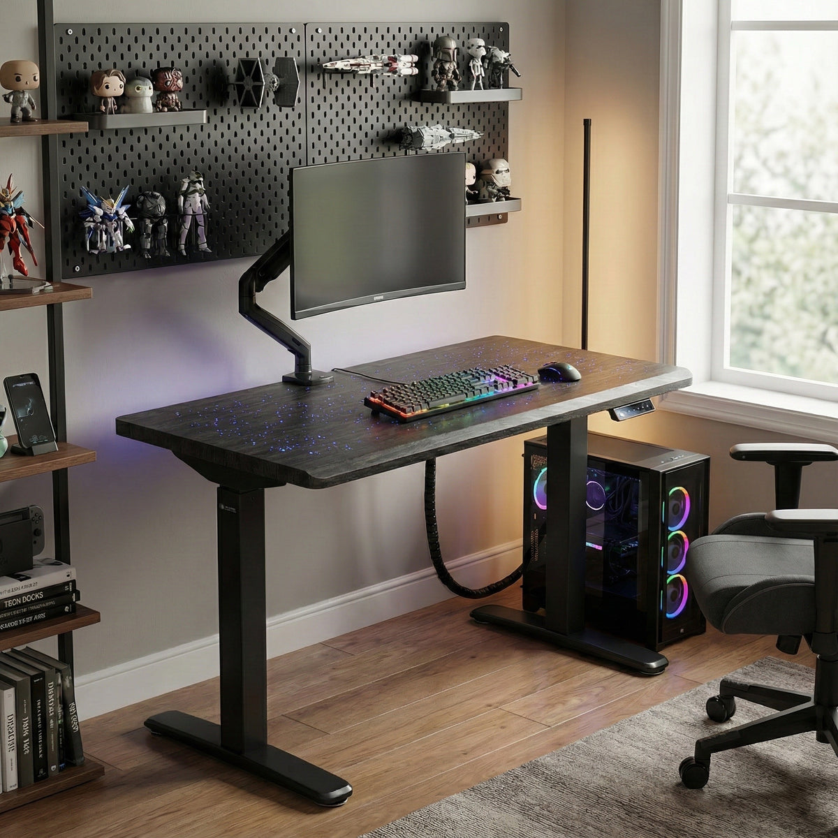 Wonder Desk Eureka Ergonomic Wonder Touch-Activated Glowing Glass Standing Desk