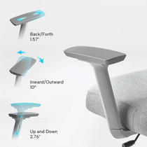 Adjustble Armrest, Silver Gray, Fabric