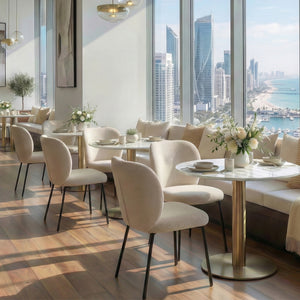 Sage, Upholstered Dining Side Chairs Set of 2, Off-White