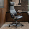 Serene Aaron, Genuine Leather Executive Office Chair - Black