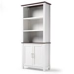 Eureka Ergonomic 77-Inch White Display Bookshelf with Storage Cabinet