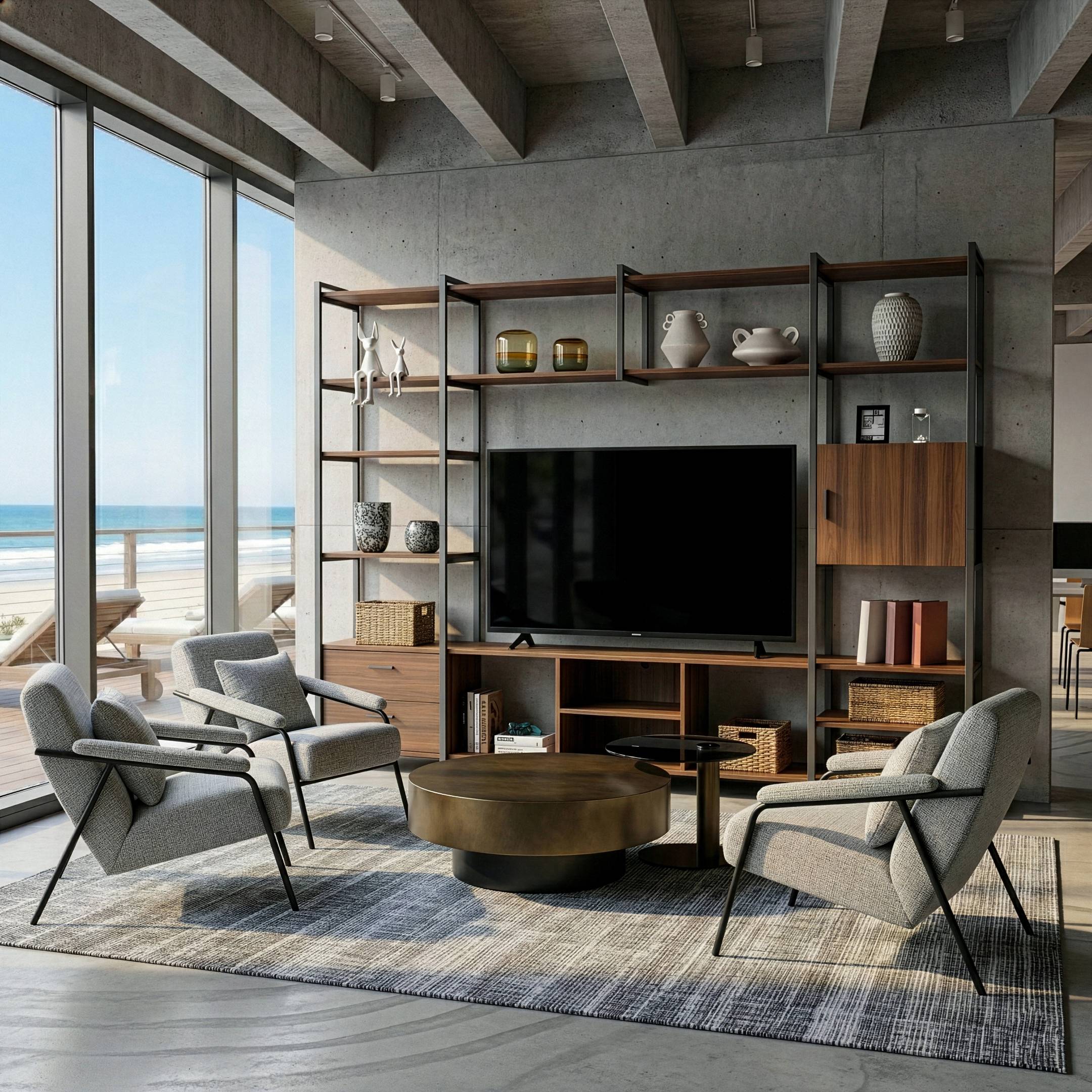 Eureka Ergonomic Modern Wood TV Stand and Entertainment center