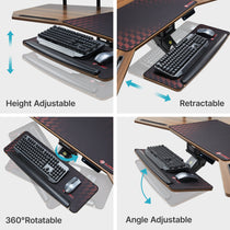 Eureka Ergonomic Aero Pro Desk With Adjustable Keyboard Tray: Height, Retract, Rotate, and Angle.