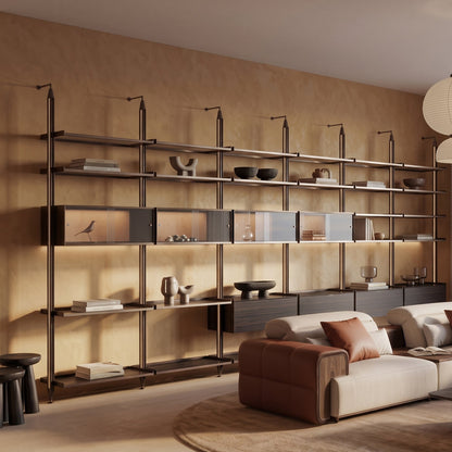 Arundel Colonnade Modular Shelving System, Black Oak