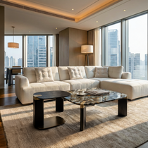 39" Prada Green Rectangle Coffee Table with Side Table Set