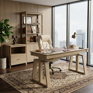 Executive Office Set：Ark EL Standing Desk, Chair & Storage