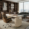 Executive Office Set: Opal Standing Desk & Napa Leather Chair - Opal+Mathias