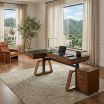 Executive Office Set:  Ark Standing Desk & Napa Leather Chair