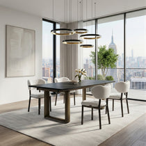 Savoy, 78"-118" Extendable Dining Table with Sintered Stone, Black