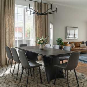 Charlotte, 90"-129" Extendable Dining Table With Sintered Stone Desktop