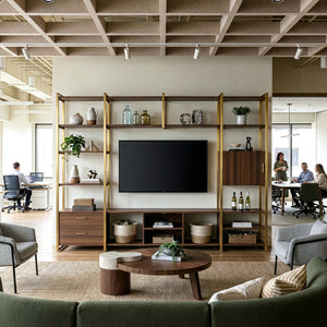41" Irregular Round Solid Wood Walnut Coffee Table