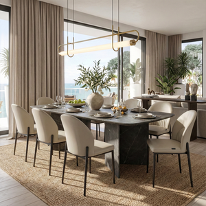 Chic, Upholstered Dining Side Chair Set of 2, Off-White