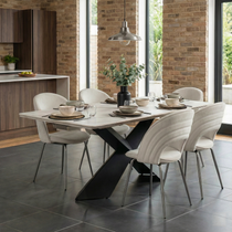 Shanean, Velvet Dining Chair  1 PC,  Off-White