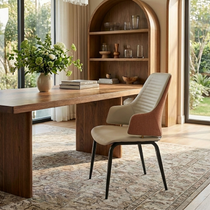 Anareli, Upholstered Dining Arm Chairs Set of 2,Beige & Dark Brown