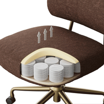 Cameron Office Chair Cutaway Showcasing Spring-Loaded Cushion Design and Brown Faux Leather.