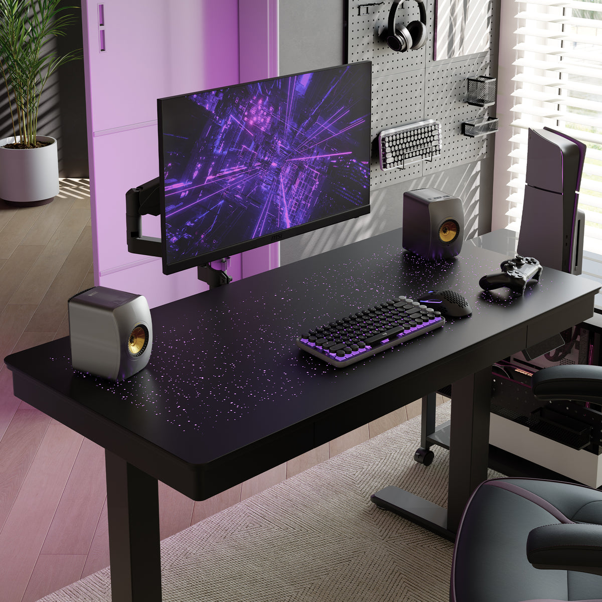 Eureka Ergonomic Wonder Touch-Activated Glowing Glass Standing Desk