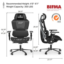 Typhon Hybrid Ergonomic Gaming Chair By Eureka Ergonomic, Black Mesh, Ergonomic, Bifma and Iso 9001 Certified.