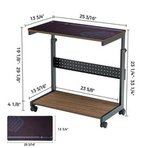 Eureka Ergonomic Mobile Cpu Cart Dimensions, Height Adjustable, Black Steel Frame, Includes Mousepad and Rolling Wheels.